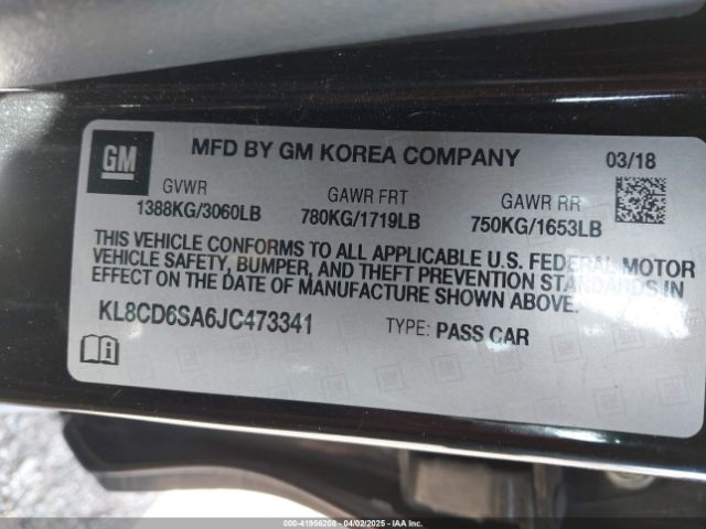 KL8CD6SA6JC473341 Chevrolet Spark 1lt Cvt