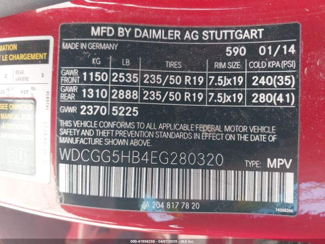 WDCGG5HB4EG280320 Mercedes-Benz GLK 350