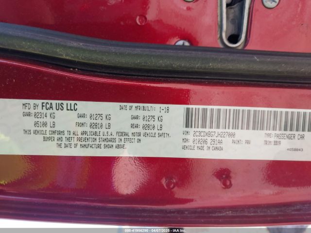 2C3CDXBG7JH227000 Dodge Charger Sxt Rwd