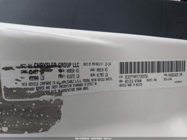 3C3CFFAR7ET223761 Fiat 500 POP