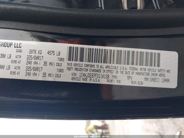 1C4NJDEB7FD110128 Jeep Compass High Altitude Edition