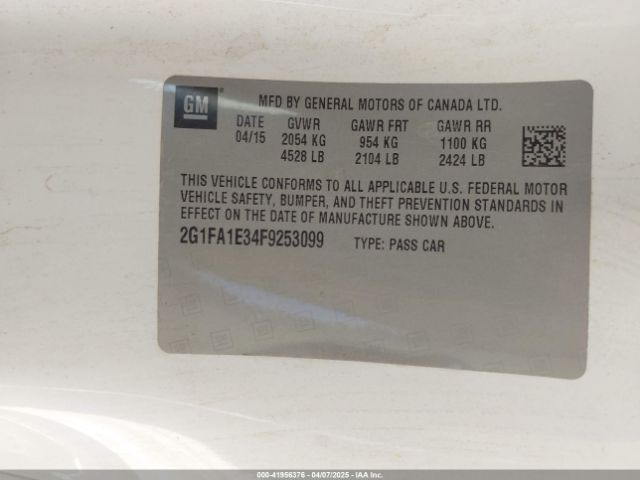 2015 CHEVROLET CAMARO 2G1FA1E34F9253099 Photo 8