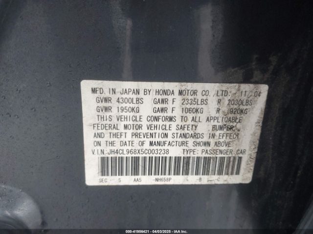 2005 ACURA TSX JH4CL968X5C003238 Photo 8