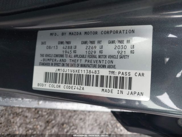 JM1GJ1V6XE1138483 Mazda Mazda6 I Touring