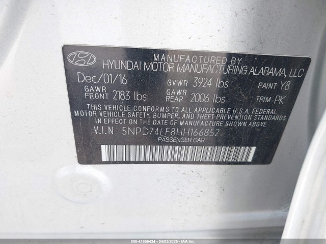 Hyundai ELANTRA SE 2017 5NPD74LF8HH166852 Image 9