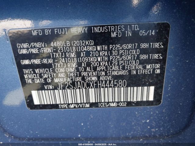 JF2SJADCXFH444580 Subaru Forester 2.5i Premium