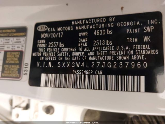 5XXGW4L27JG237960 KIA Optima Sx Turbo