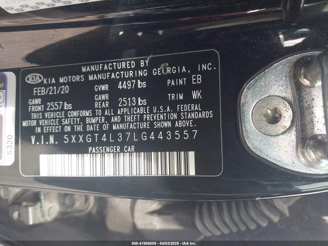 5XXGT4L37LG443557 KIA Optima Se