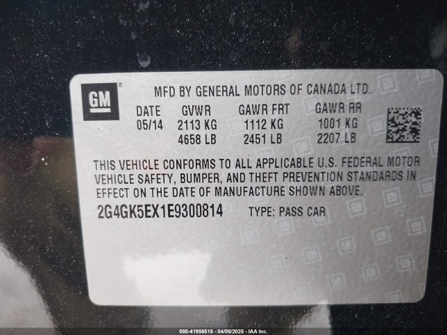 2G4GK5EX1E9300814 Buick Regal Turbo