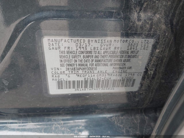 3N1AB7AP4HY305816 Nissan SENTRA SV