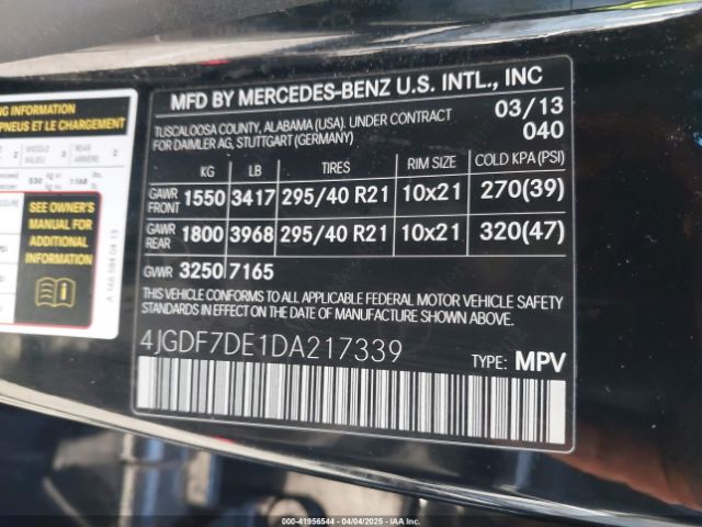 2013 MERCEDES-BENZ GL 550 4JGDF7DE1DA217339 Photo 8