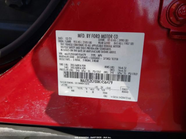 MAJ3S2GE0MC456479 Ford Ecosport Se