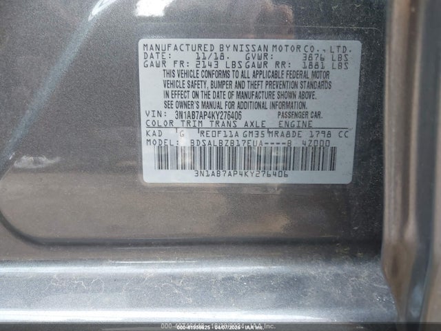 3N1AB7AP4KY276406 Nissan SENTRA S