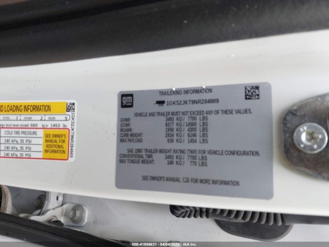 1GKS2JKT9NR284669 GMC Yukon Xl 4wd Denali