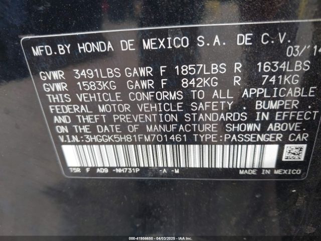 3HGGK5H81FM701461 Honda Fit Ex/ex-l
