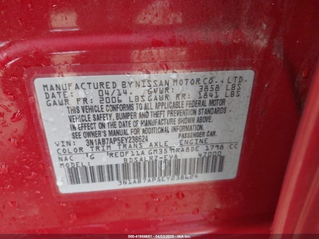 3N1AB7AP5EY238624 Nissan SENTRA SR