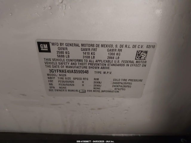 2010 CADILLAC SRX 3GYFNKE49AS590948 Photo 8
