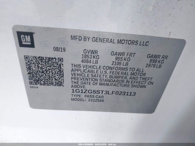 2020 CHEVROLET MALIBU 1G1ZG5ST3LF023113 Photo 8