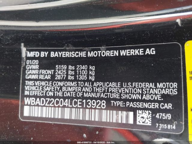 WBADZ2C04LCE13928 BMW 840i