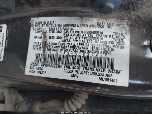 2011 MITSUBISHI ENDEAVOR 4A4JN3AS4BE037039 Photo 8