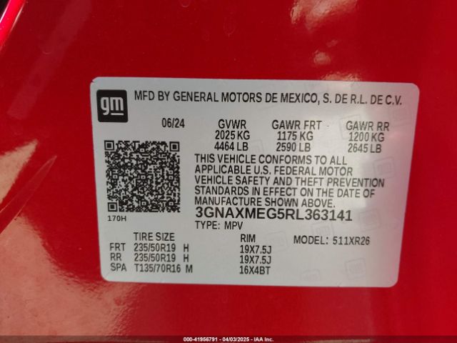 3GNAXMEG5RL363141 Chevrolet Equinox Fwd Rs