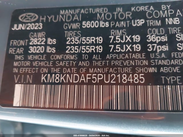 KM8KNDAF5PU218485 Hyundai Ioniq 5 Sel
