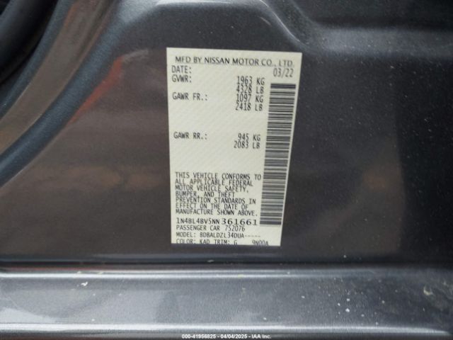 1N4BL4BV5NN361661 Nissan Altima S Fwd
