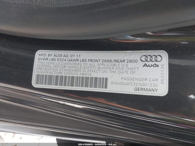2012 AUDI A7 WAUSGAFC2CN001232 Photo 8