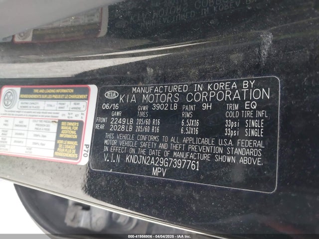 KNDJN2A29G7397761 KIA gdi gamma