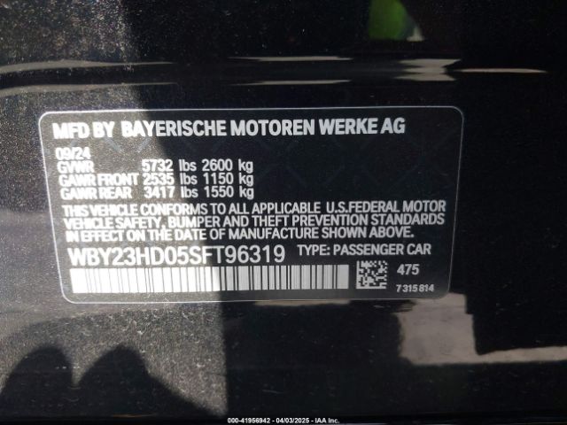 WBY23HD05SFT96319 BMW I4 Edrive40