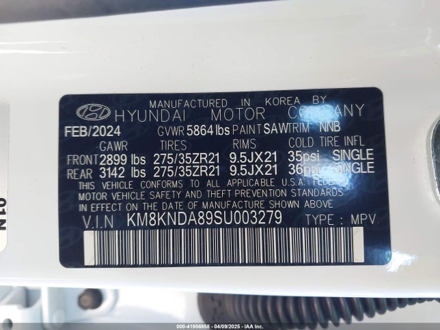 KM8KNDA89SU003279 Hyundai 2025