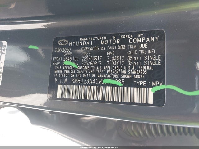 KM8J23A41MU291085 Hyundai TUCSON SE