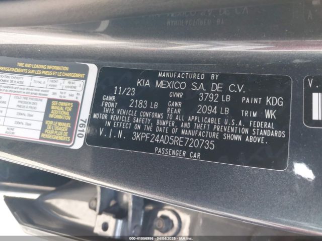 3KPF24AD5RE720735 KIA Forte Lxs