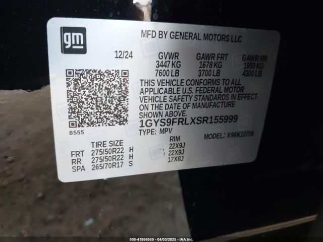 1GYS9FRLXSR155999 Cadillac Escalade Sport