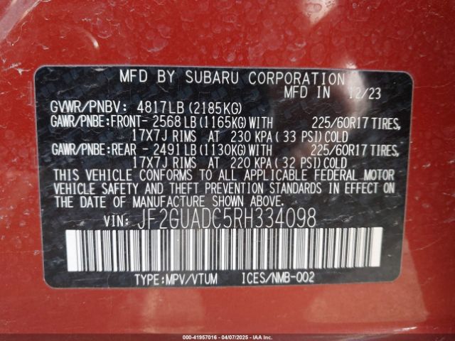 JF2GUADC5RH334098 Subaru na