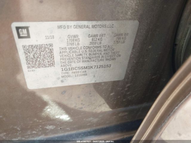 1G1BC5SM1K7125153 Chevrolet CRUZE LS