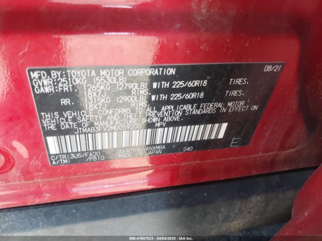 JTMAB3FV2MD059200 Toyota Rav4 Prime Se