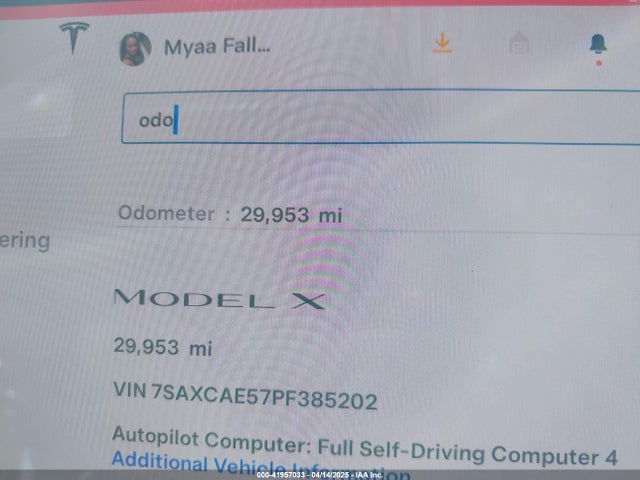 Tesla MODEL X 2023 7SAXCAE57PF385202 Image 15
