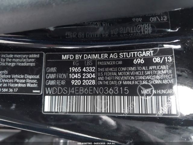 WDDSJ4EB6EN036315 Mercedes-Benz CLA 250