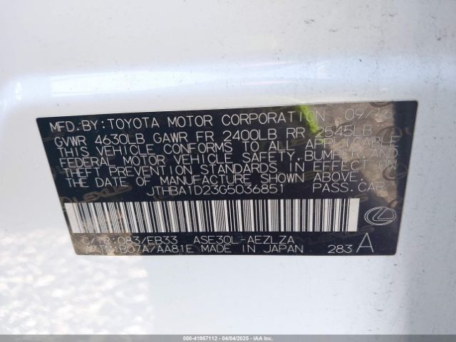 JTHBA1D23G5036851 Lexus IS 200T