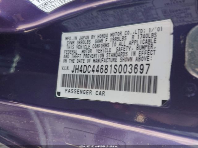 2001 ACURA INTEGRA JH4DC44681S003697 Photo 8