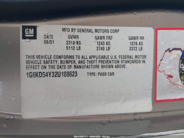 2002 CADILLAC DEVILLE 1G6KD54Y32U108623 Photo 8