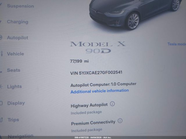 2016 TESLA MODEL X 5YJXCAE27GF002541 Photo 6