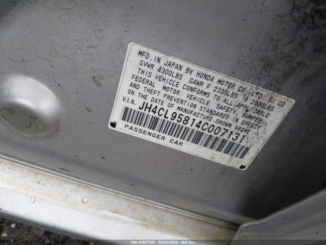 2004 ACURA TSX JH4CL95814C007131 Photo 8