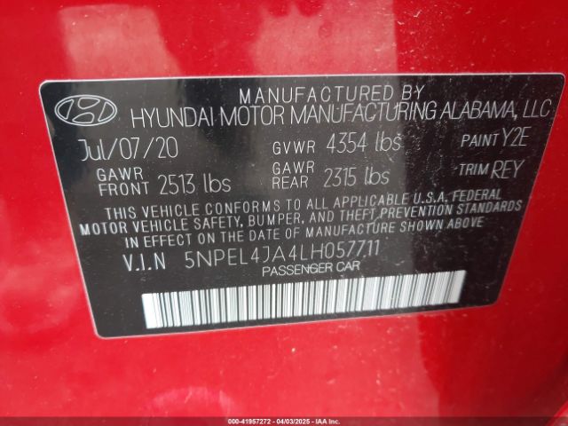 5NPEL4JA4LH057711 Hyundai gdi theta iii