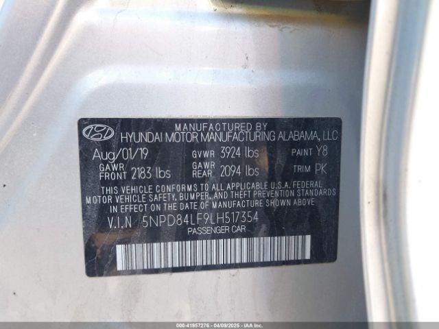 5NPD84LF9LH517354 Hyundai ELANTRA SEL