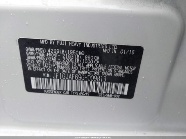 JF1GJAF69GH009813 Subaru Impreza 2.0i Premium