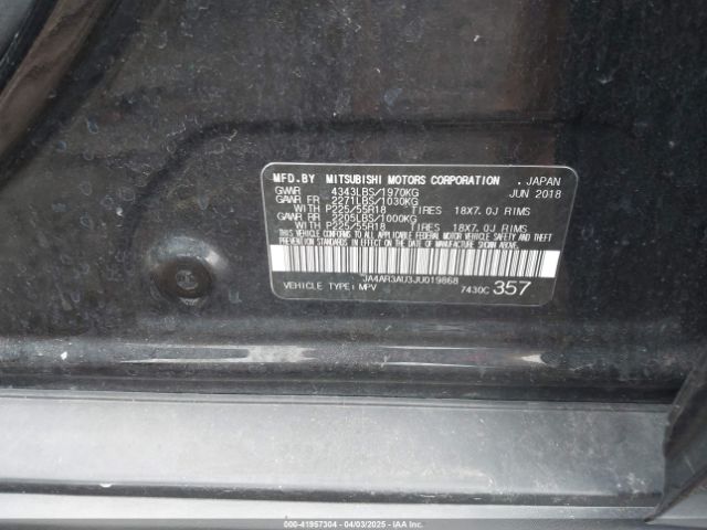 JA4AR3AU3JU019868 Mitsubishi Outlander Sport 2.0 Es/2.0 Le