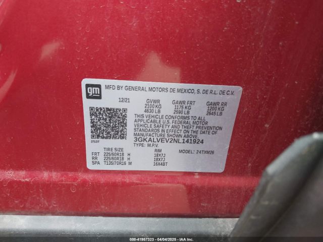 3GKALVEV2NL141924 GMC Terrain Awd Slt
