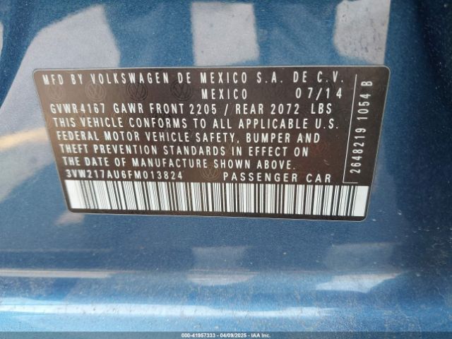 3VW217AU6FM013824 Volkswagen Golf Tsi S 4-door